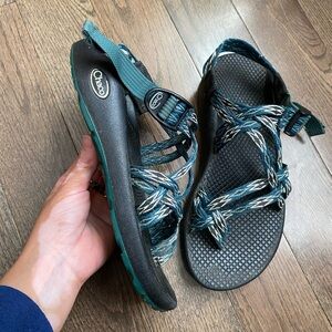 Chaco ZX/2 Classic thin double strap sandals Angular Teal women’s size 7